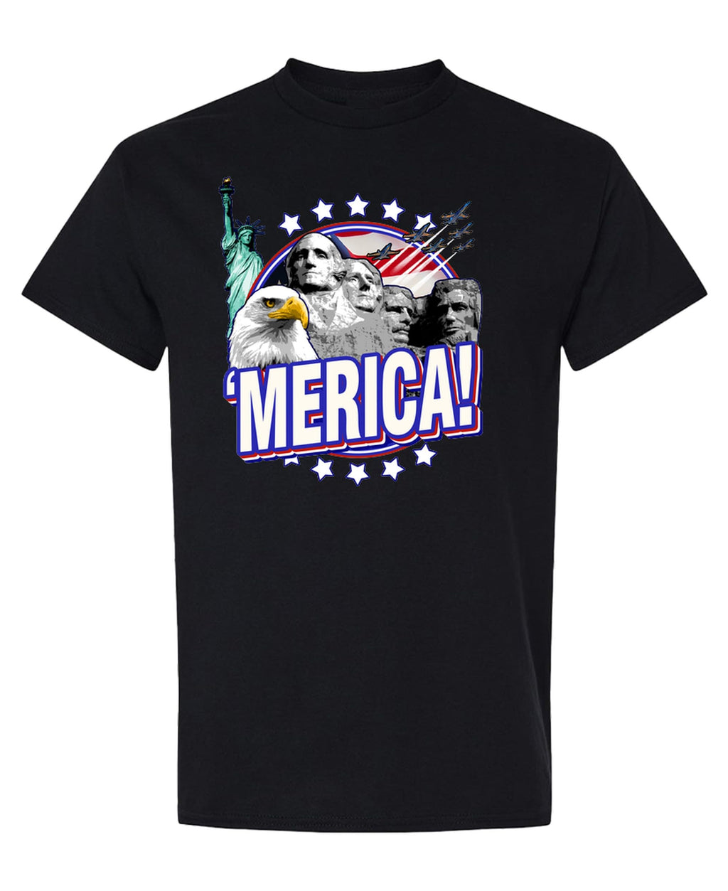 Merica — Black T-Shirt — front