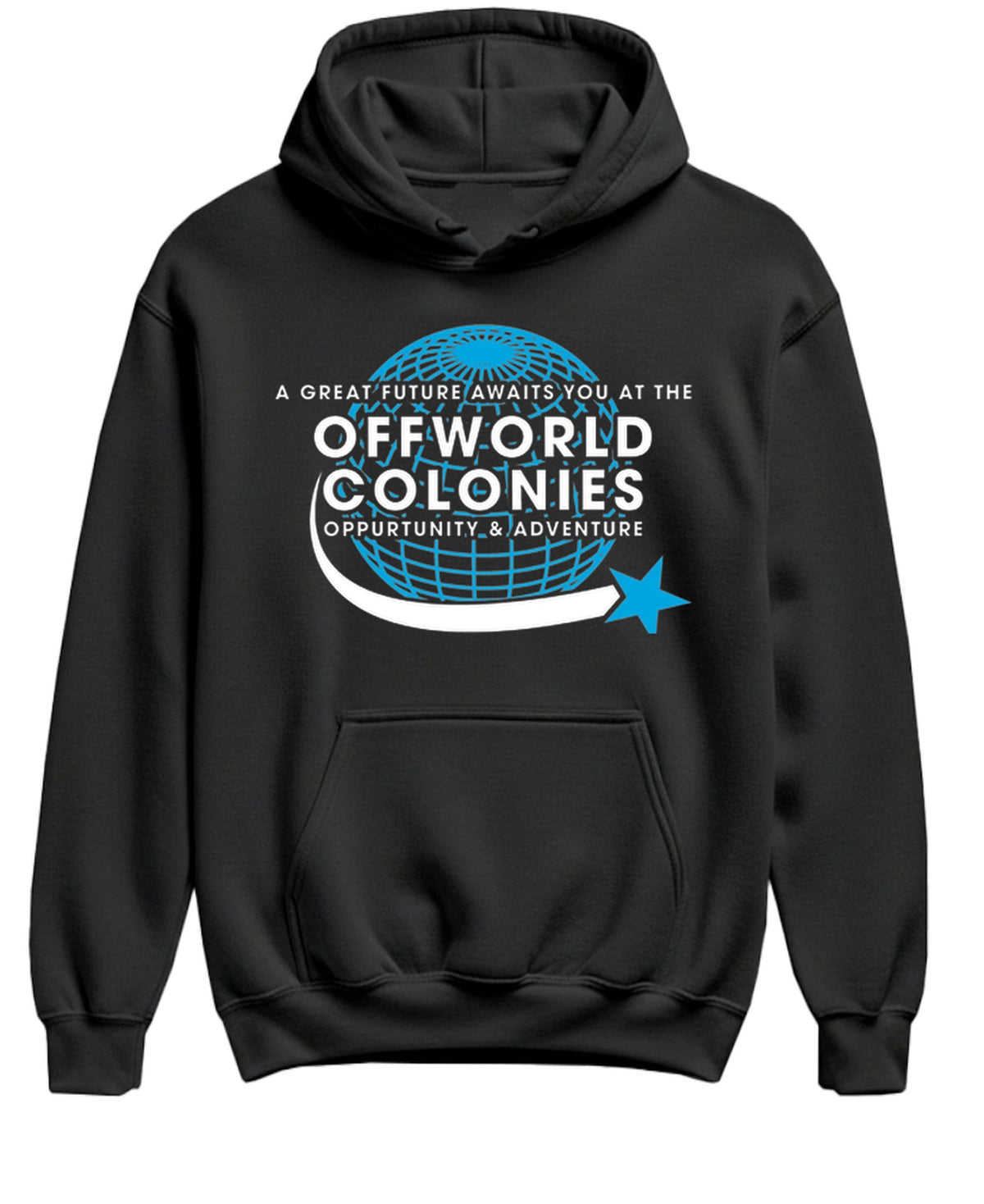Offworld Colonies — Black Hoodie — front