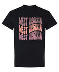 West Virginia — Black T-Shirt — front