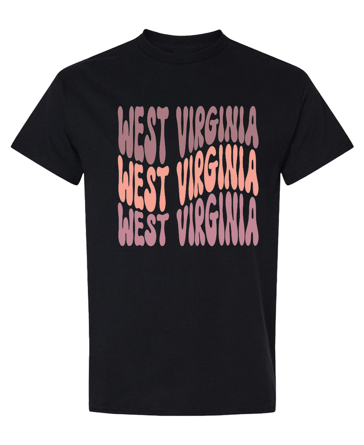 West Virginia — Black T-Shirt — front