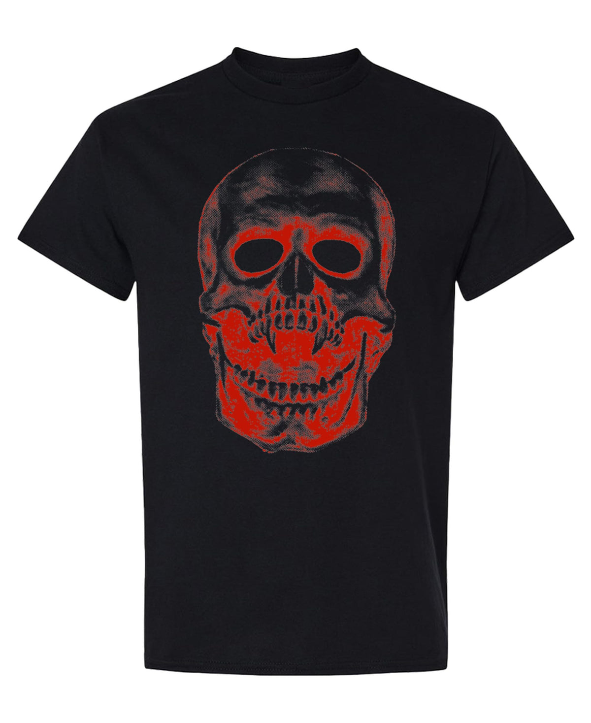 Red X-Ray Skull — Black T-Shirt — front