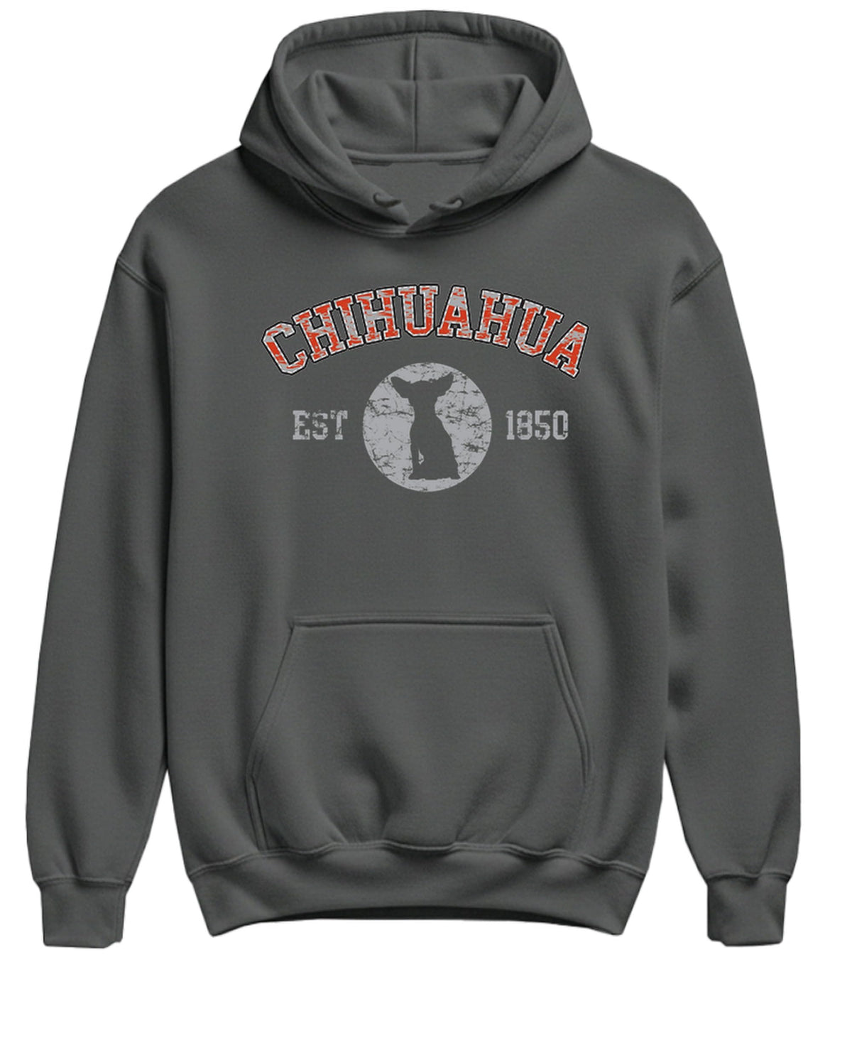 Chihuahua Established 1850 — Charcoal Hoodie — front