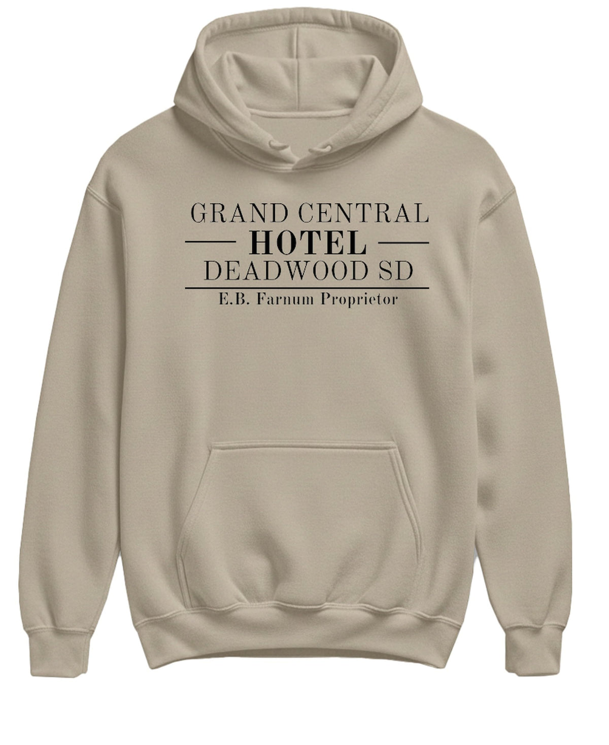 Deadwood South Dakota — Sand Hoodie — front
