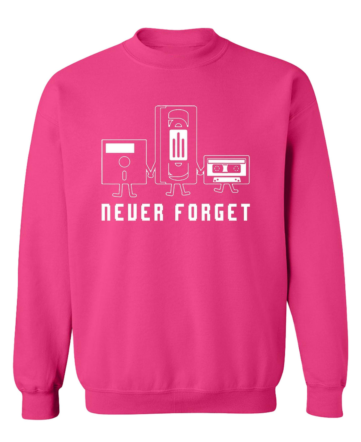 Never Forget Retro Media — Heliconia Sweatshirt — front