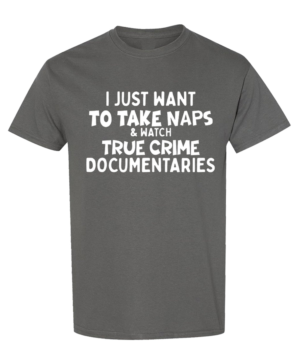 True Crime — Charcoal T-Shirt — front