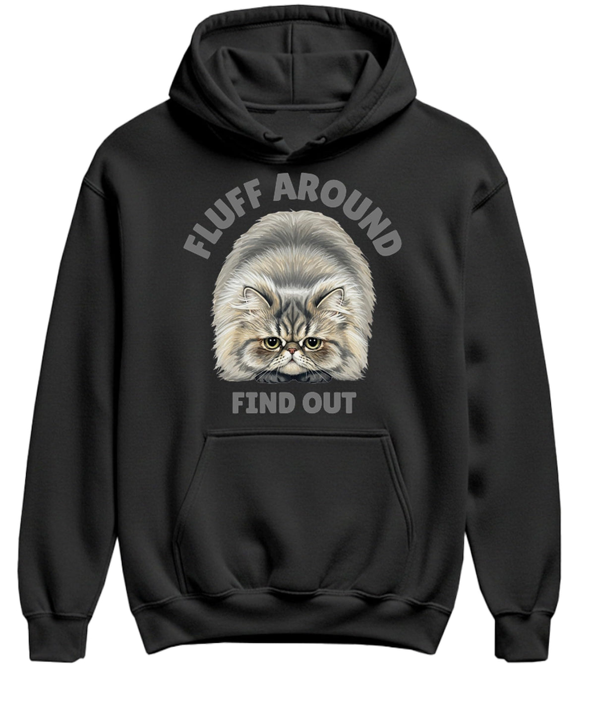 Fluff Around and Find Out — Black Hoodie — front