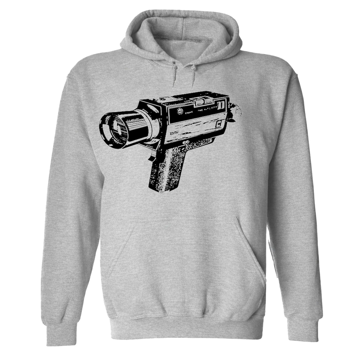 Vintage Super 8 Movie Camera — Sport Gray Hoodie — front