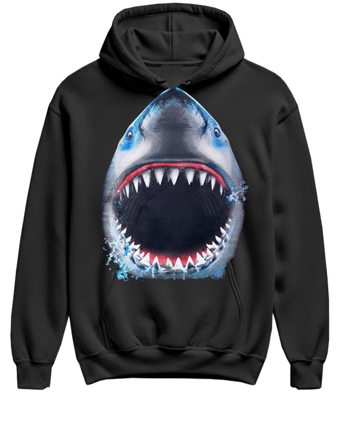 Great White Shark — Black Hoodie — front
