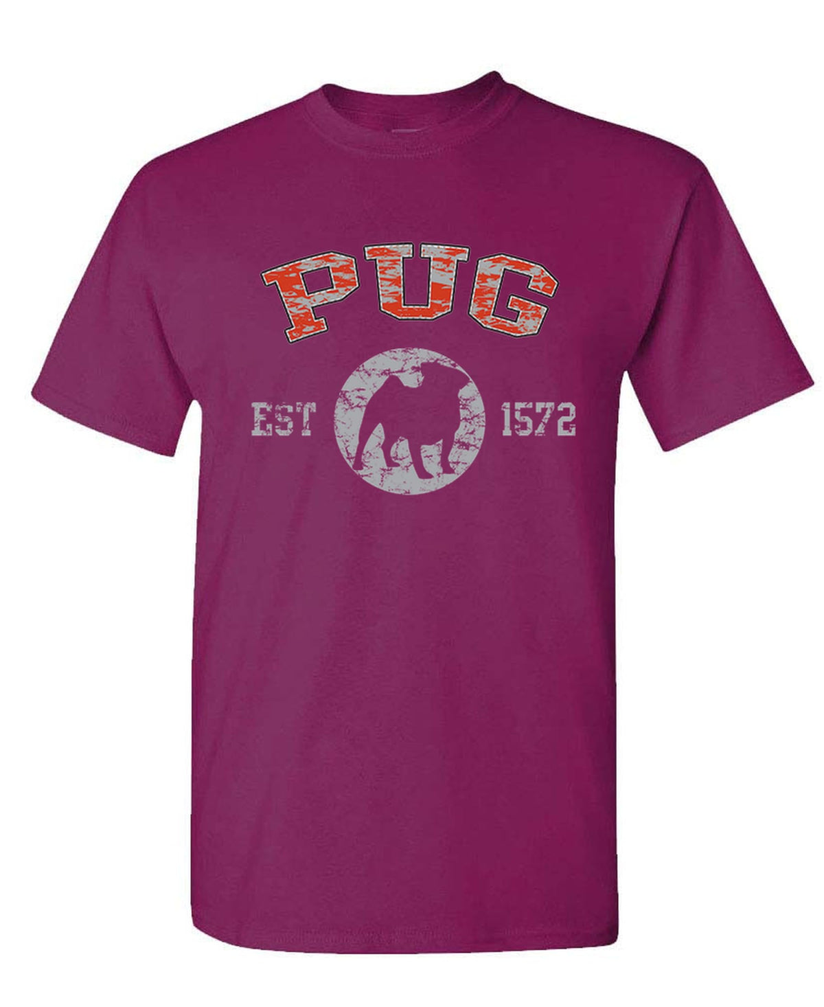 Pug Established 1572 — Berry T-Shirt — front