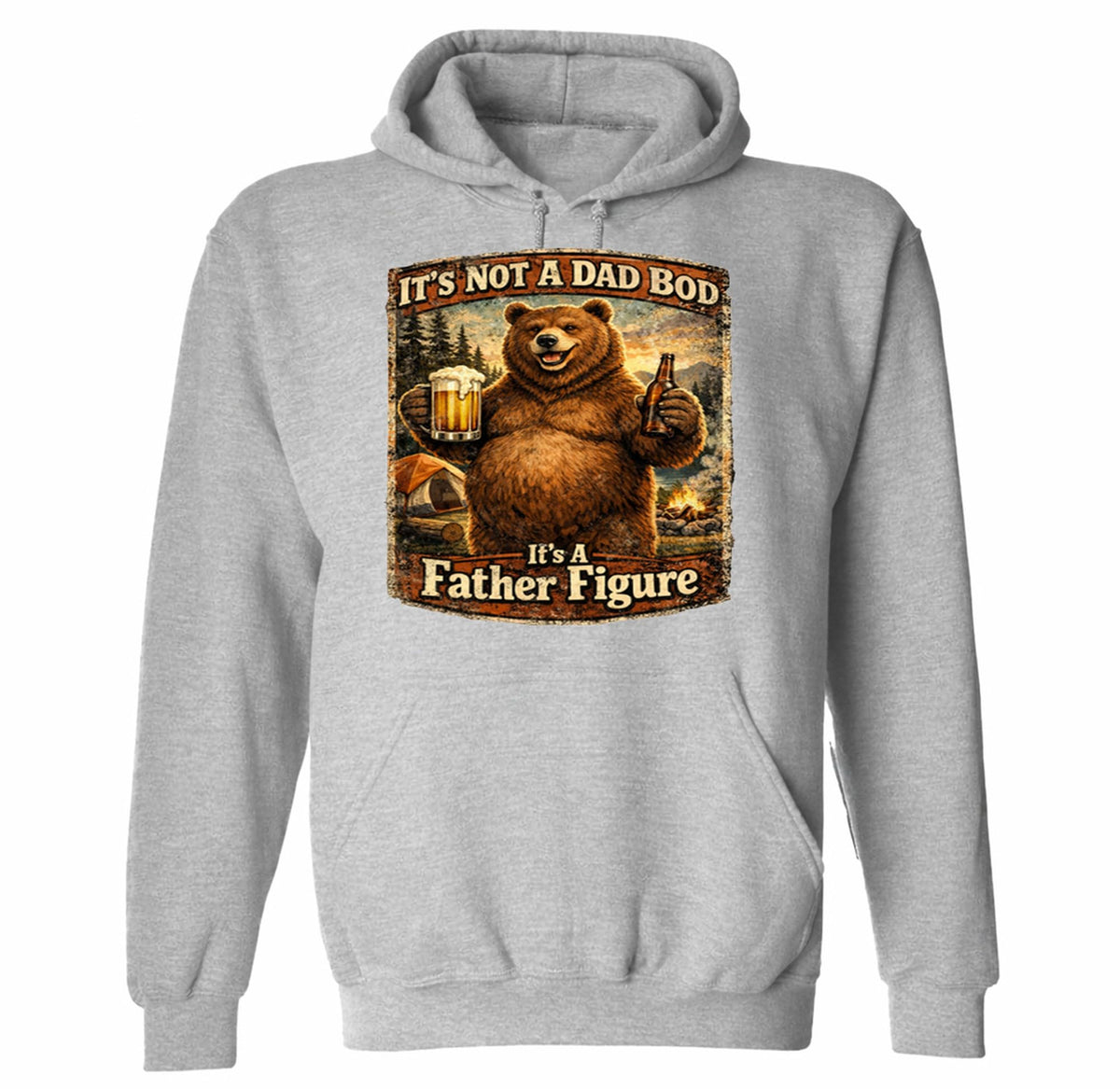 Dad Bod Father Figure — Sport Grey Hoodie — front