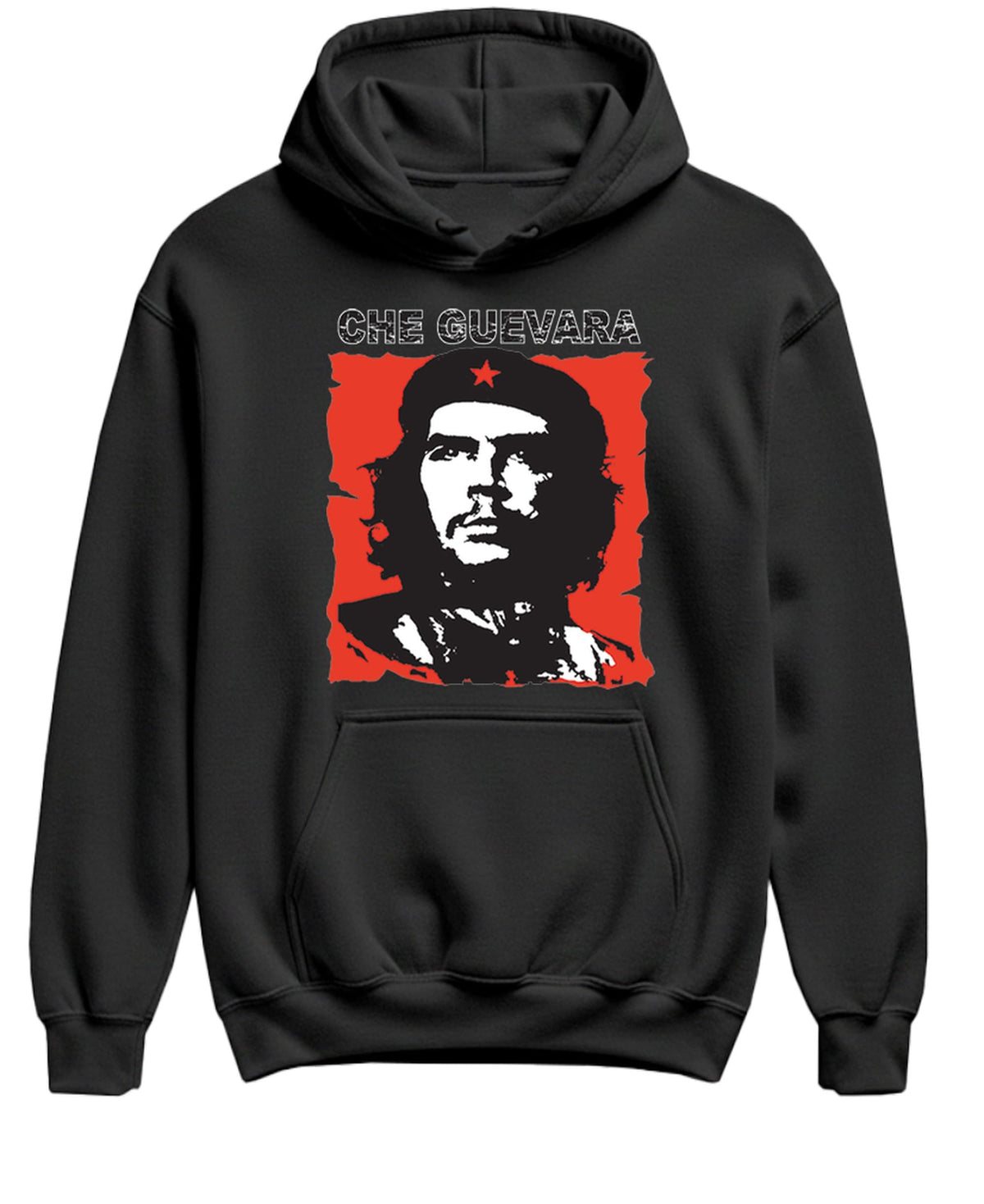 Che Guevara Portrait — Black Hoodie — front