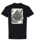 Ace of Spades Card Player Poker — Black T-Shirt — front