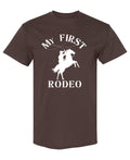 My First Rodeo — Chocolate T-Shirt — front