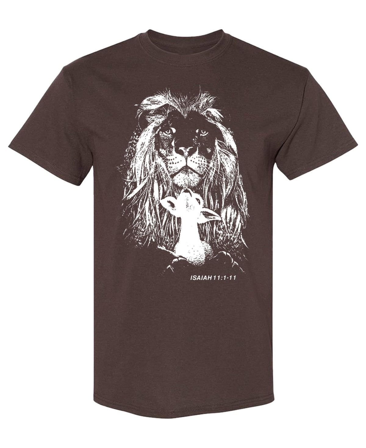 Lion and Lamb — Chocolate T-Shirt — front
