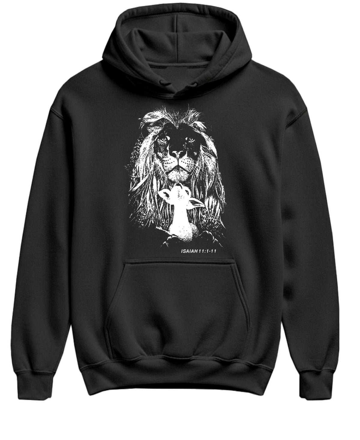 Lion and Lamb — Black Hoodie — front