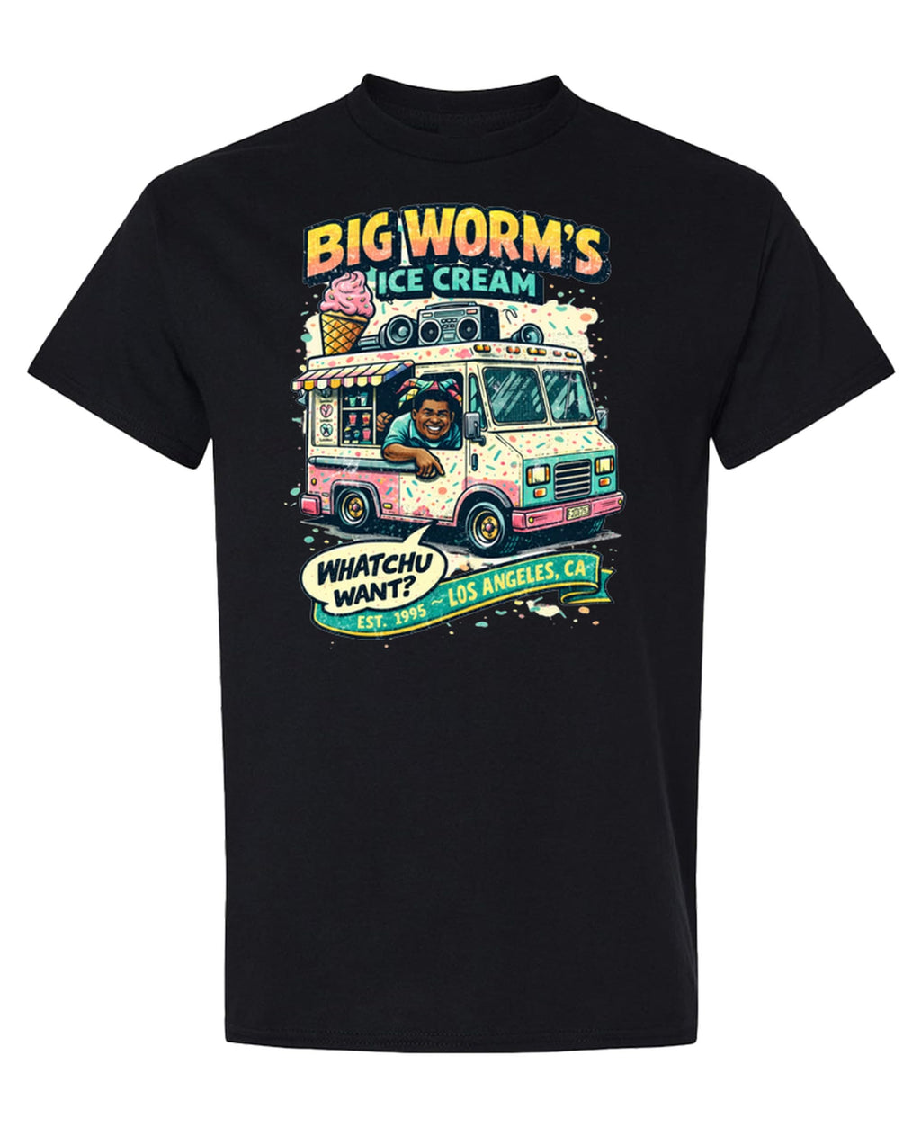 Ice Cream Truck — Black T-Shirt — front