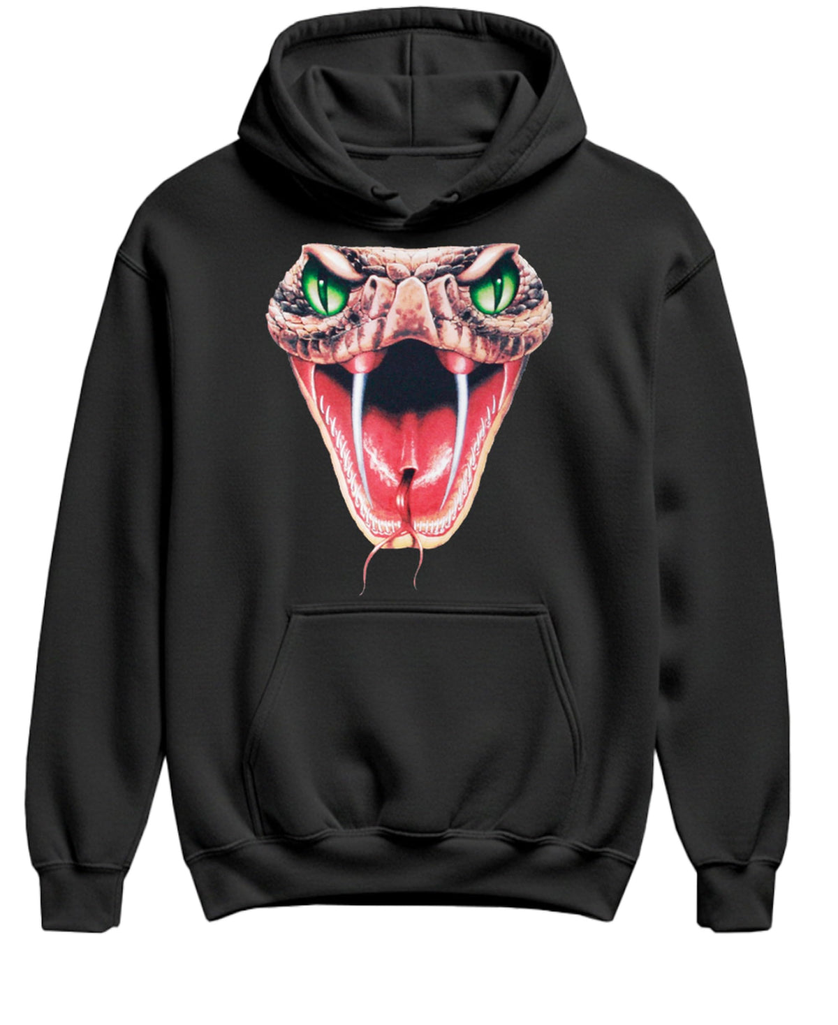 Viper Fangs — Black Hoodie — front