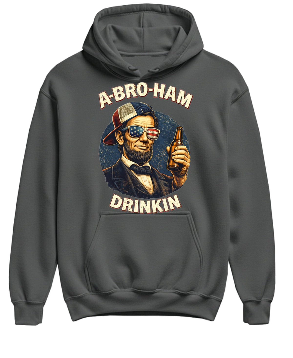 Funny Patriotic Drinking — Charcoal Hoodie — front