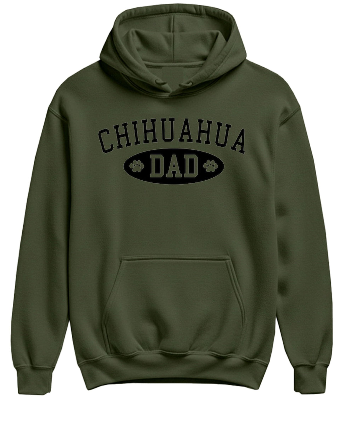 Chihuahua Dad — Military Green Hoodie — front