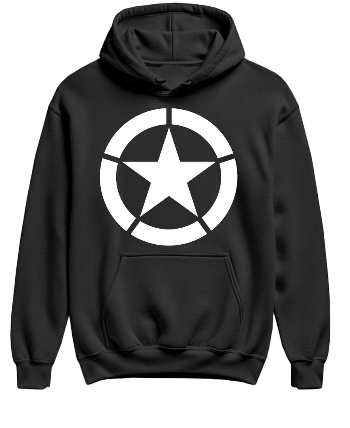 Broken Circle Star — Black Hoodie — back 1