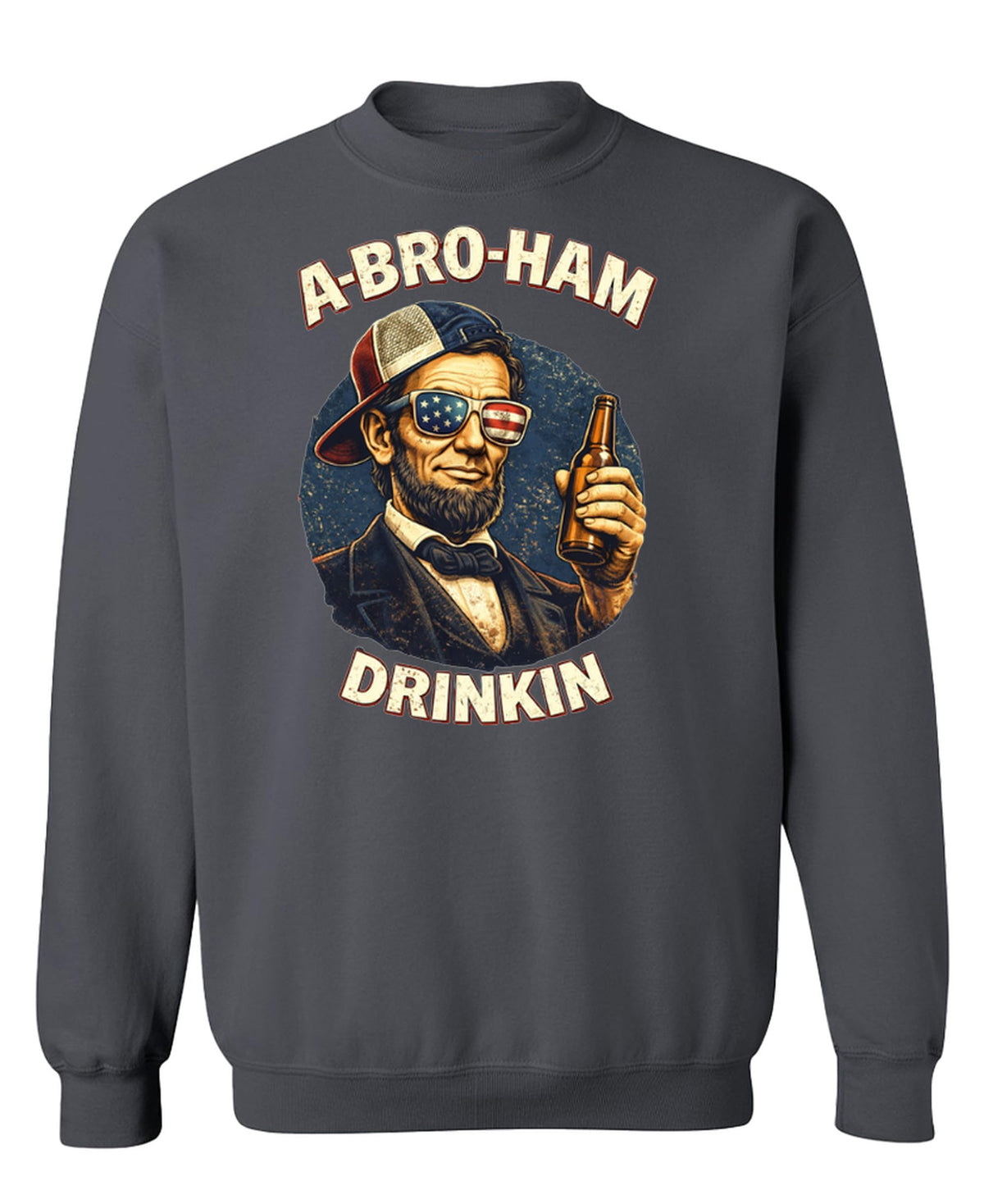 Funny Patriotic Drinking — Charcoal Sweatshirt — front