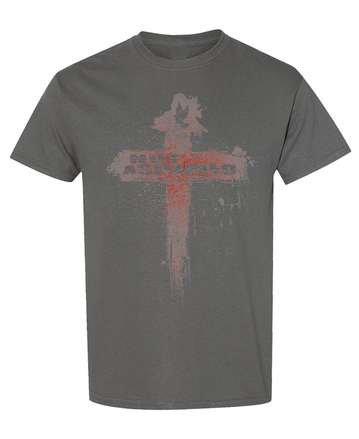 Not Ashamed Cross — Charcoal T-Shirt — front