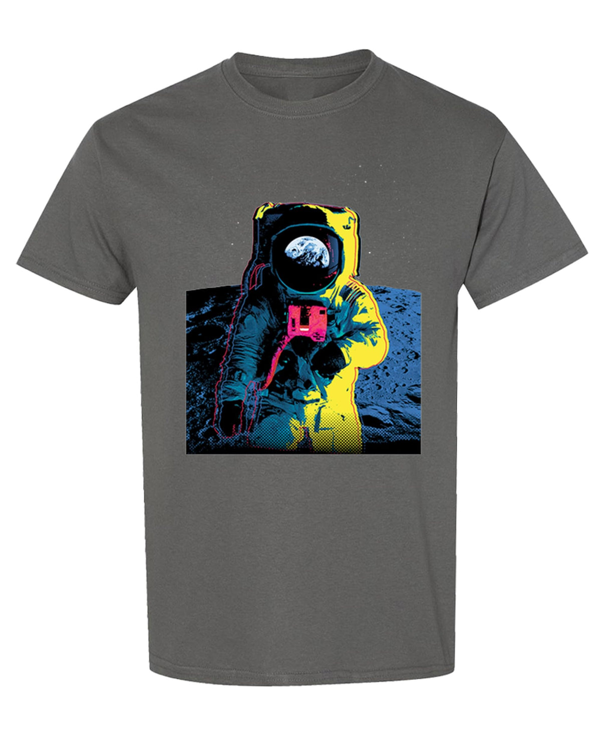 Colorful Astronaut — Charcoal T-Shirt — front