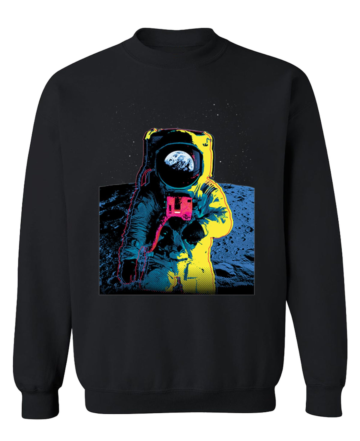 Colorful Astronaut — Black Sweatshirt — front