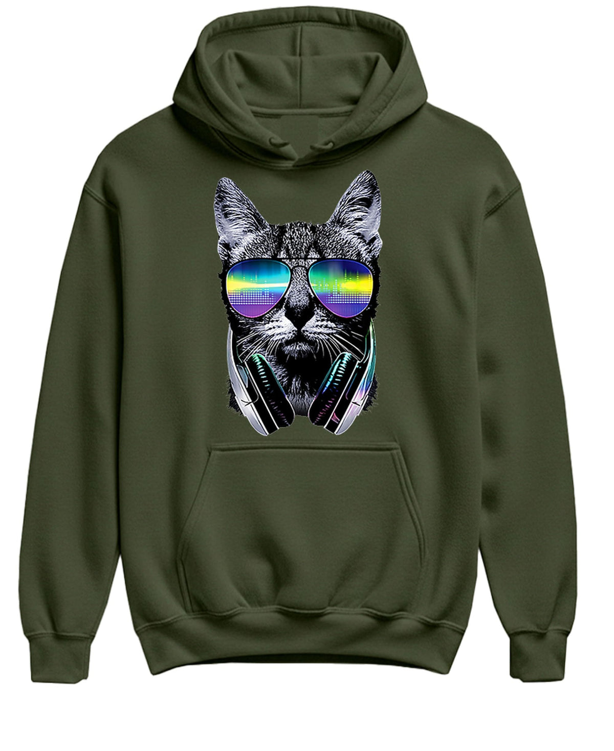 DJ Cat — Military Green Hoodie — front