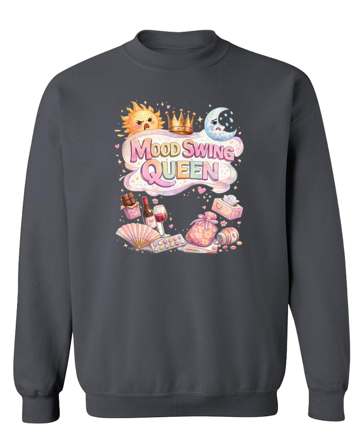 Mood Swing Queen — Charcoal Sweatshirt — front