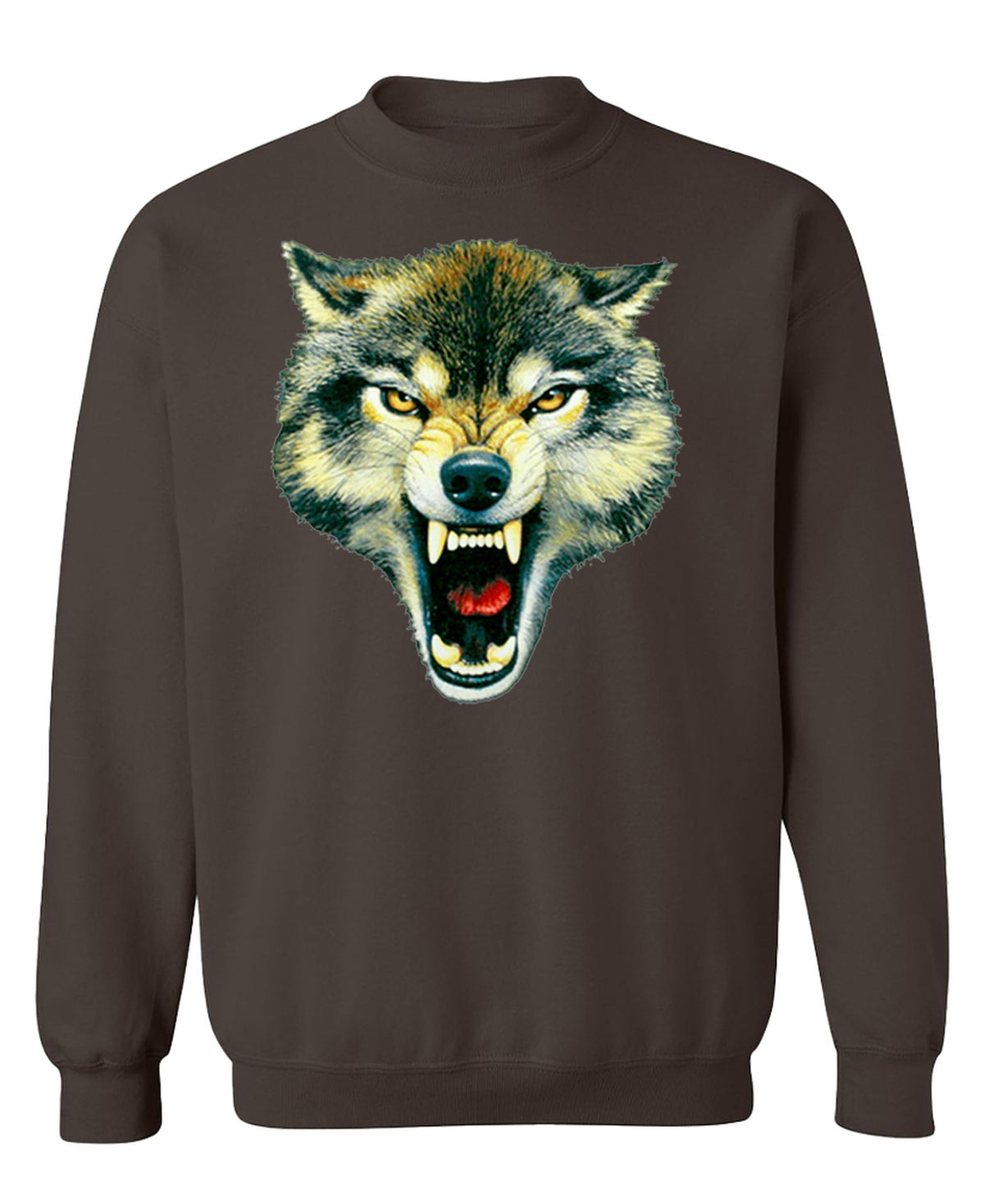 Snarling Wolf — Chocolate Sweatshirt — front