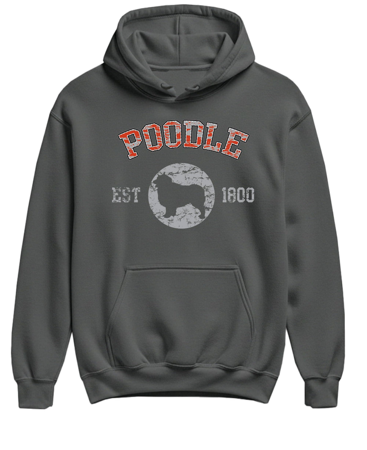 Poodle Established 1800 — Charcoal Hoodie — front