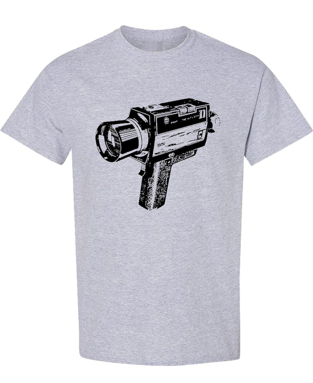 Vintage Super 8 Movie Camera — Sport Gray T-Shirt — front