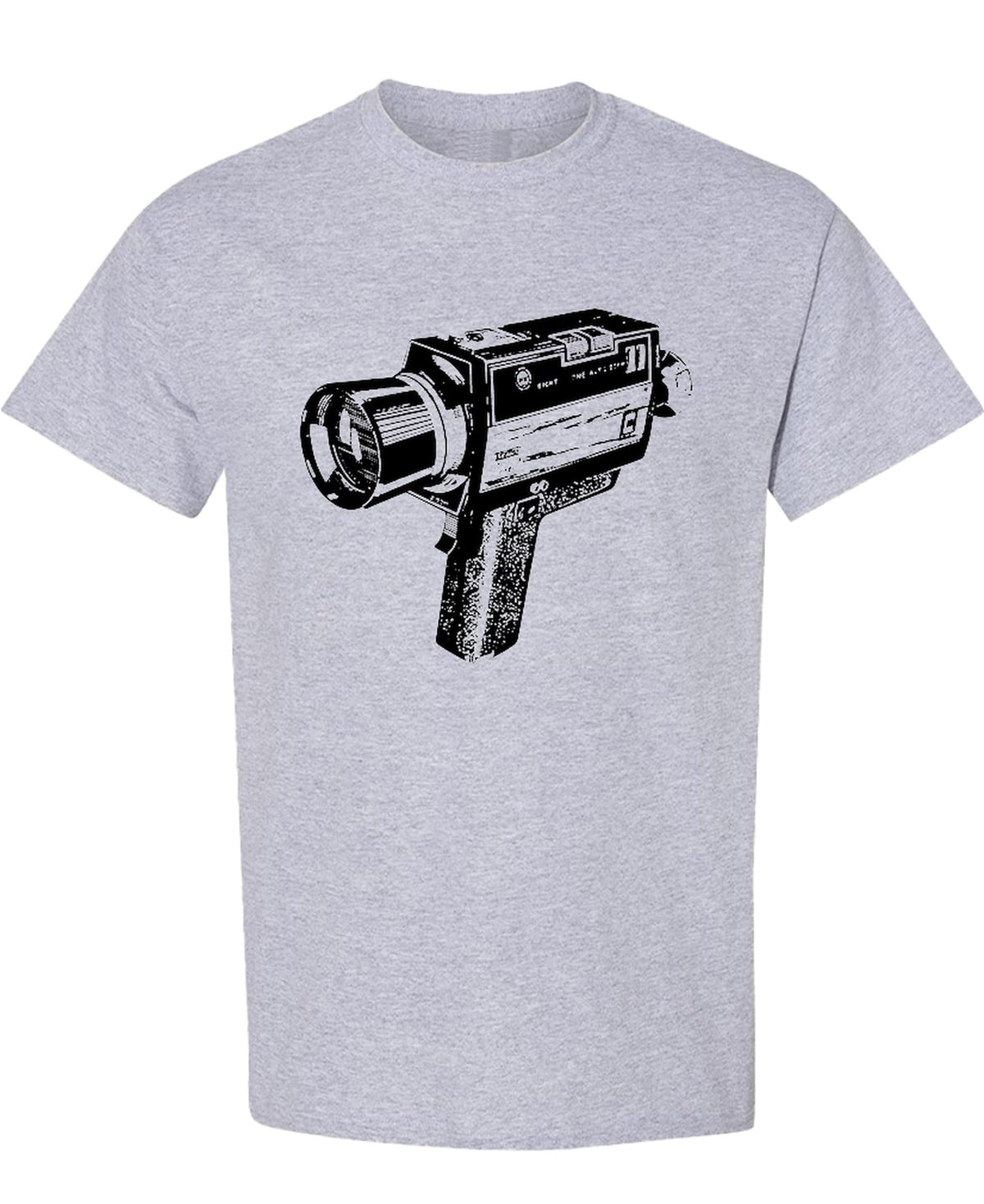 Vintage Super 8 Movie Camera — Sport Gray T-Shirt — front