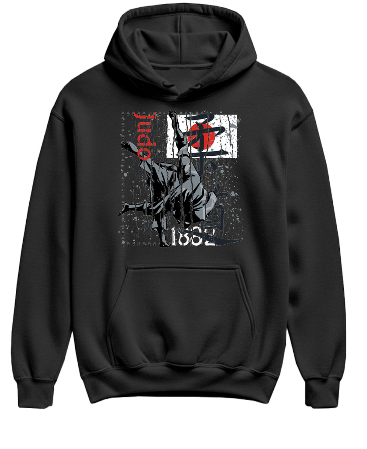 Judo 1882 — Black Hoodie — front