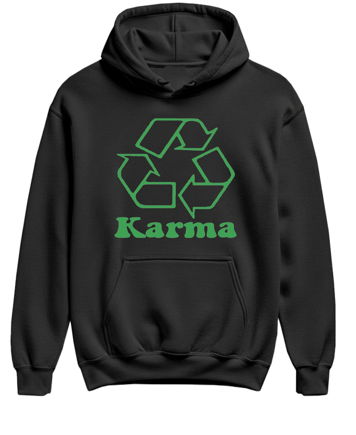 Karma Recycling — Black Hoodie — front