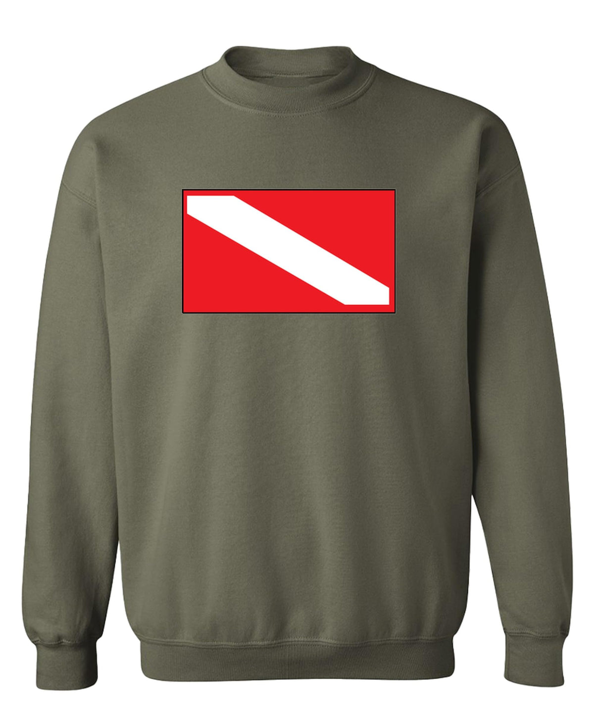 Scuba Diver — Military Green Sweatshirt — front