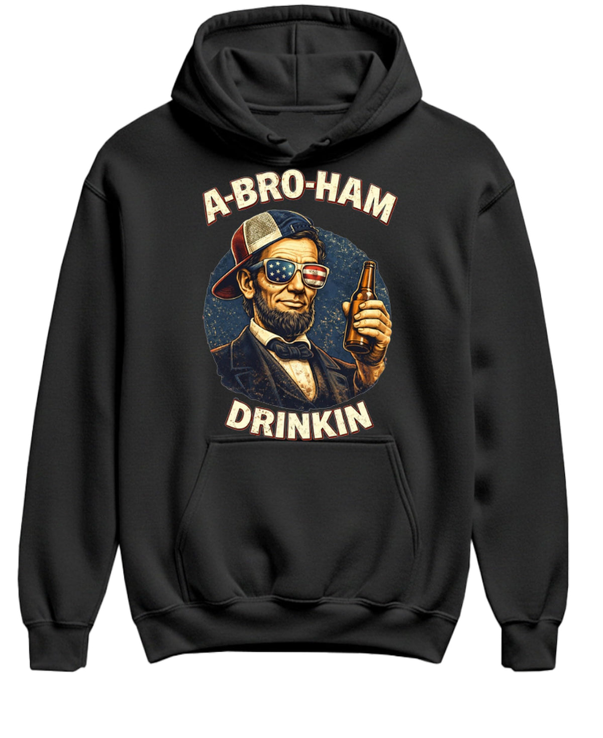 Funny Patriotic Drinking — Black Hoodie — front