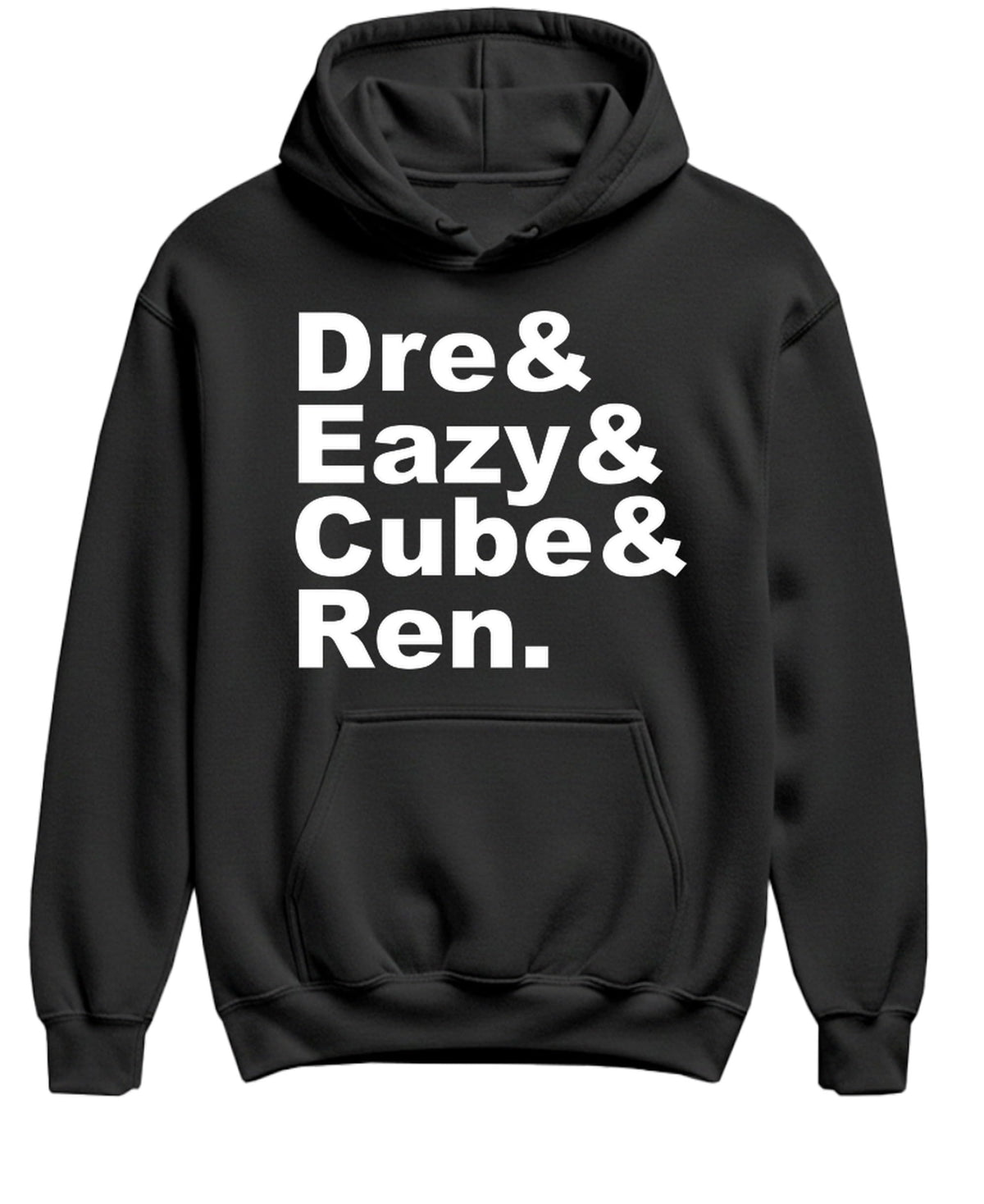Dre Eazy Cube Ren — Black Hoodie — front