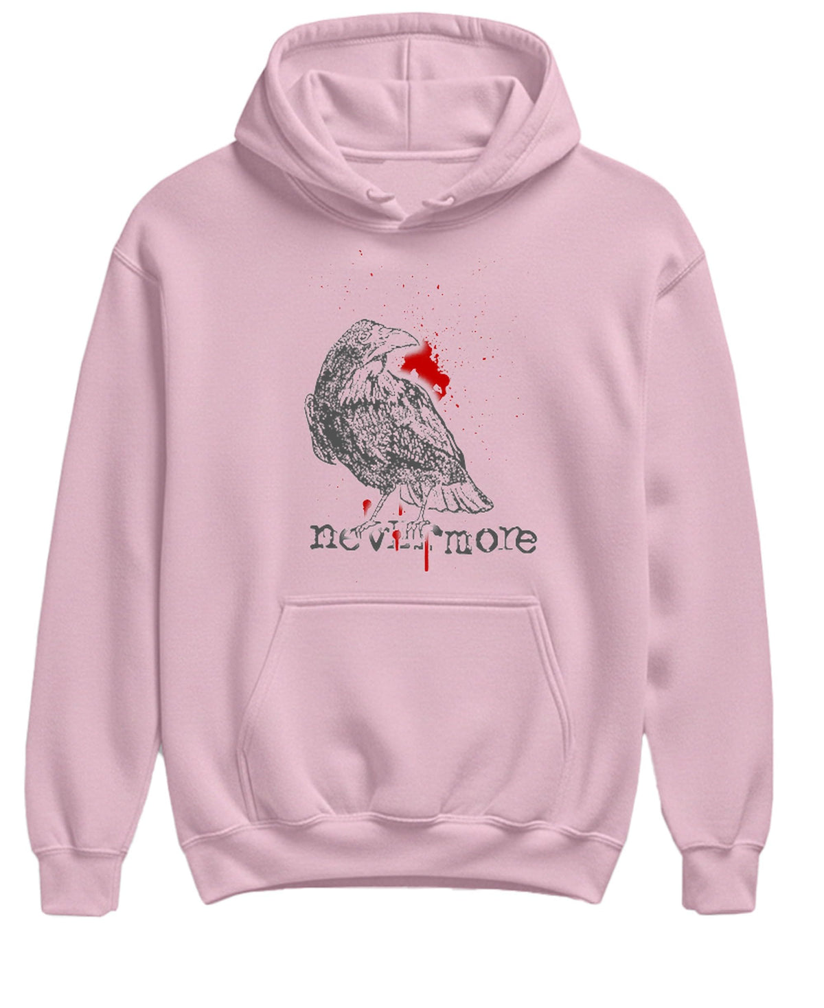 Nevermore Raven — Light Pink Hoodie — front