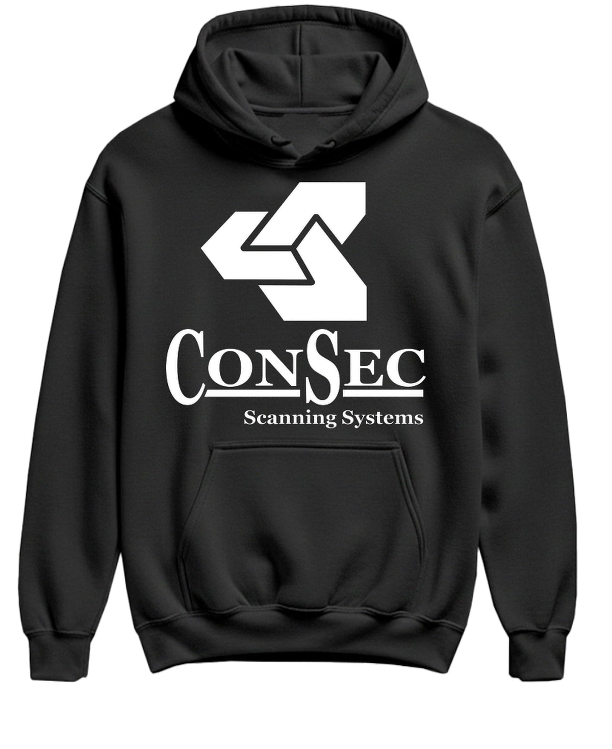 ConSec Scanning Systems — Black Hoodie — front