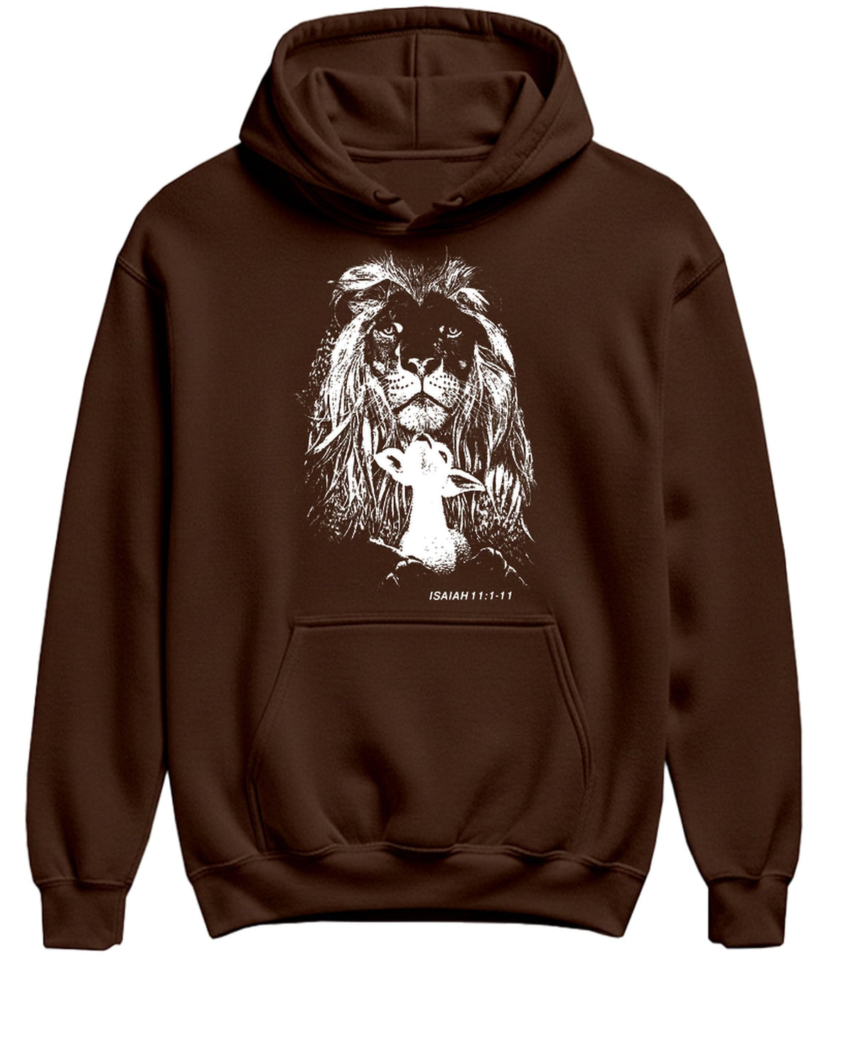 Lion and Lamb — Chocolate Hoodie — front