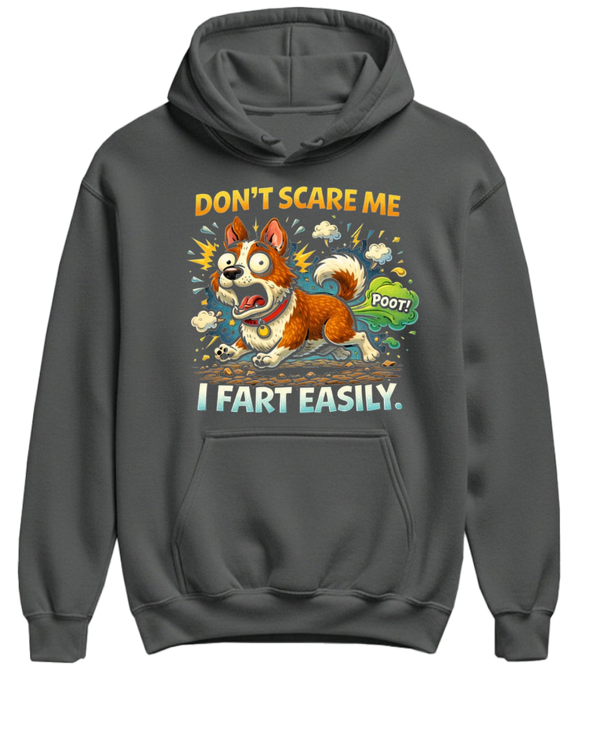 I Fart Easily Funny — Charcoal Hoodie — front
