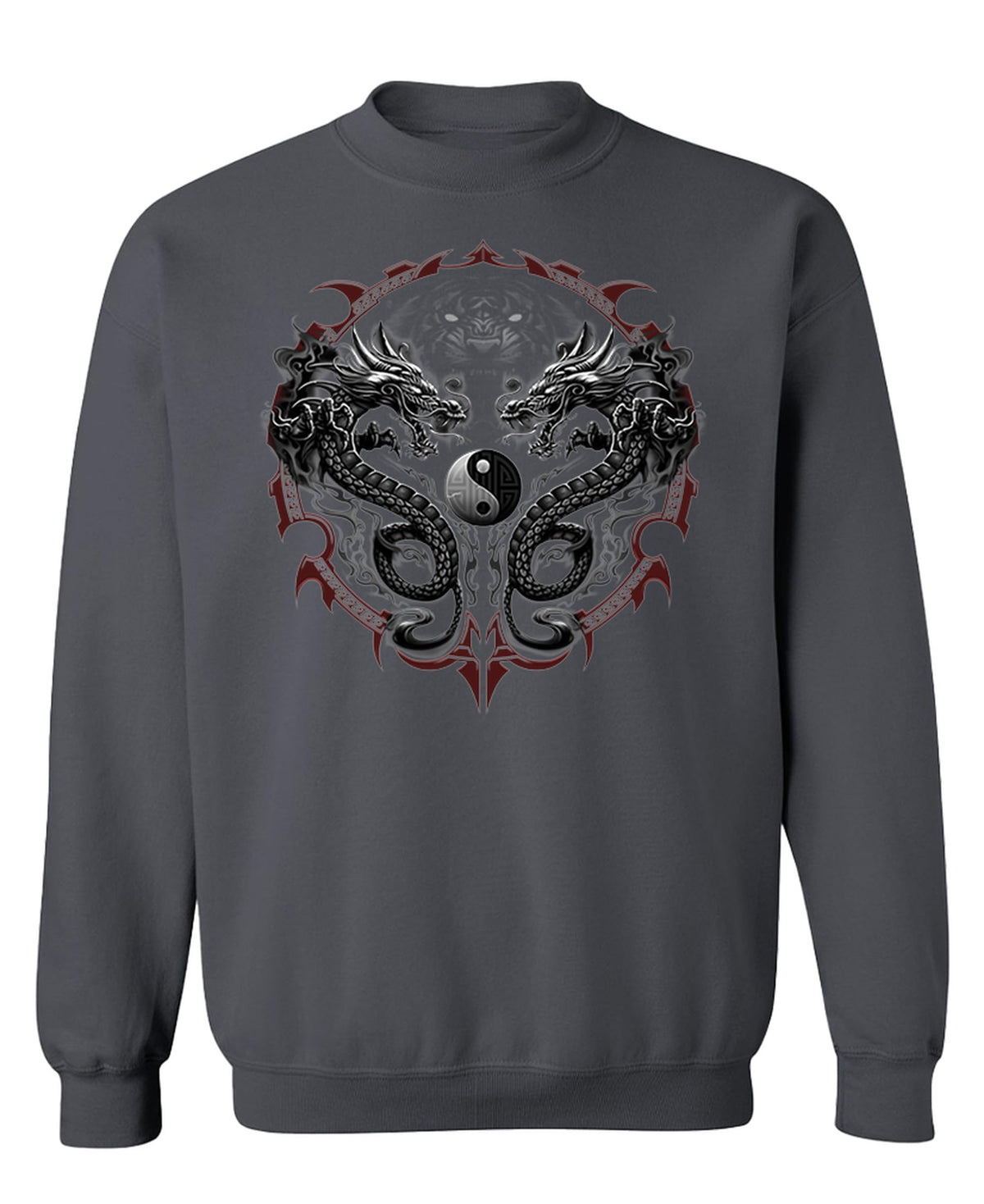 Yin Yang Dragons — Charcoal Sweatshirt — front