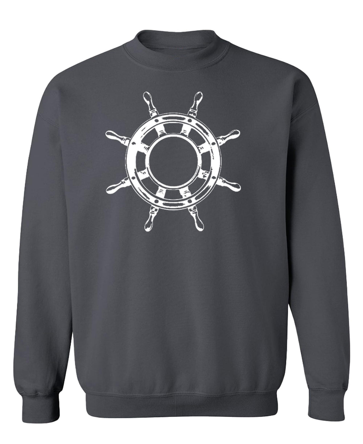 Nautical Captain Wheel — Charcoal Sweatshirt — front