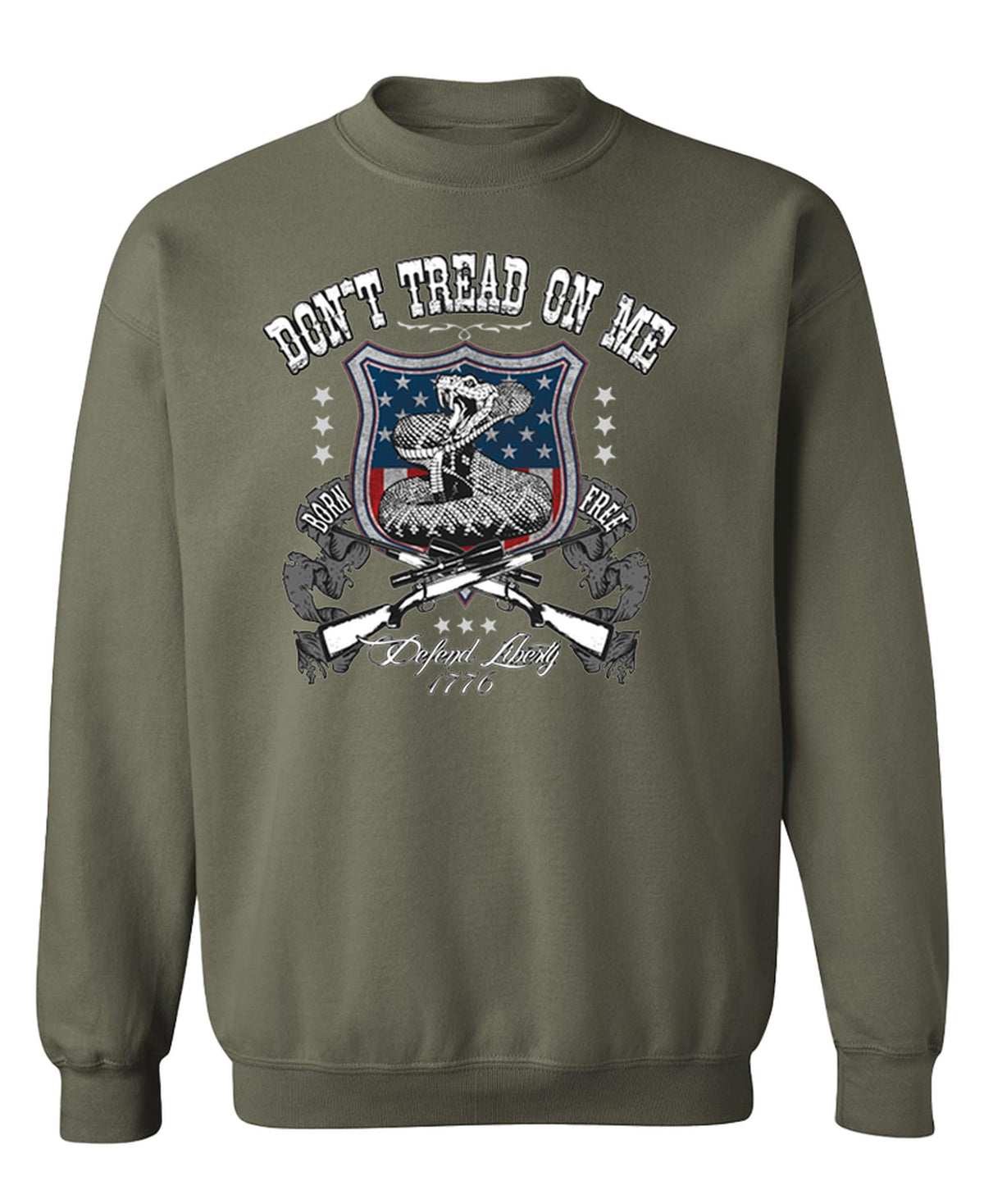 Don't Tread on Me — Military Green Sweatshirt — front