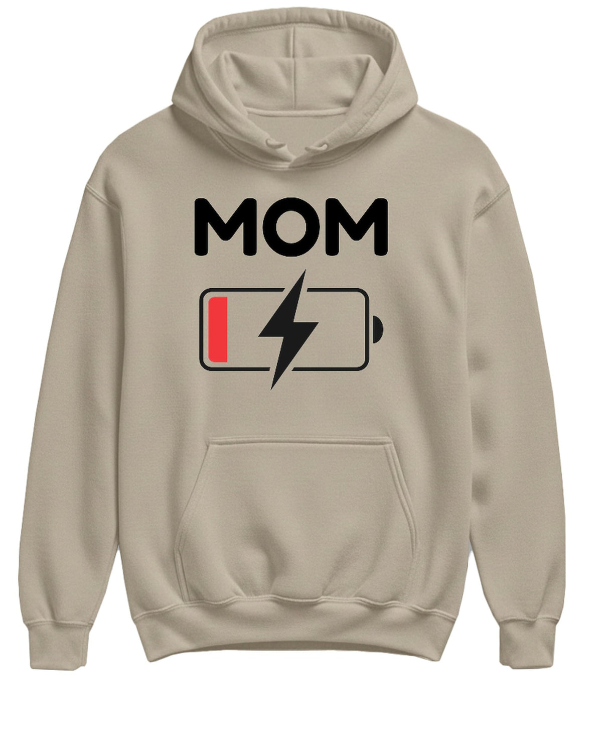 Tired Mom Battery Draining — Sand Hoodie — front