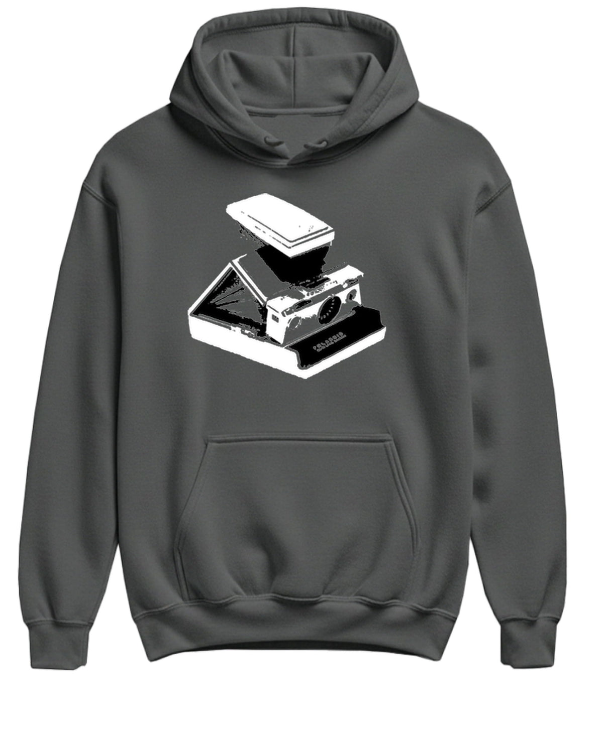 Vintage Instant Camera — Charcoal Hoodie — front
