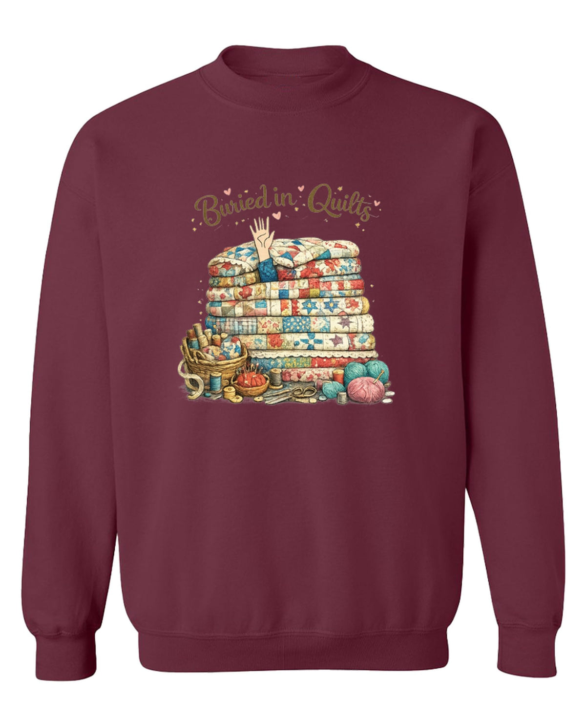 Quilting — Maroon Sweatshirt — front