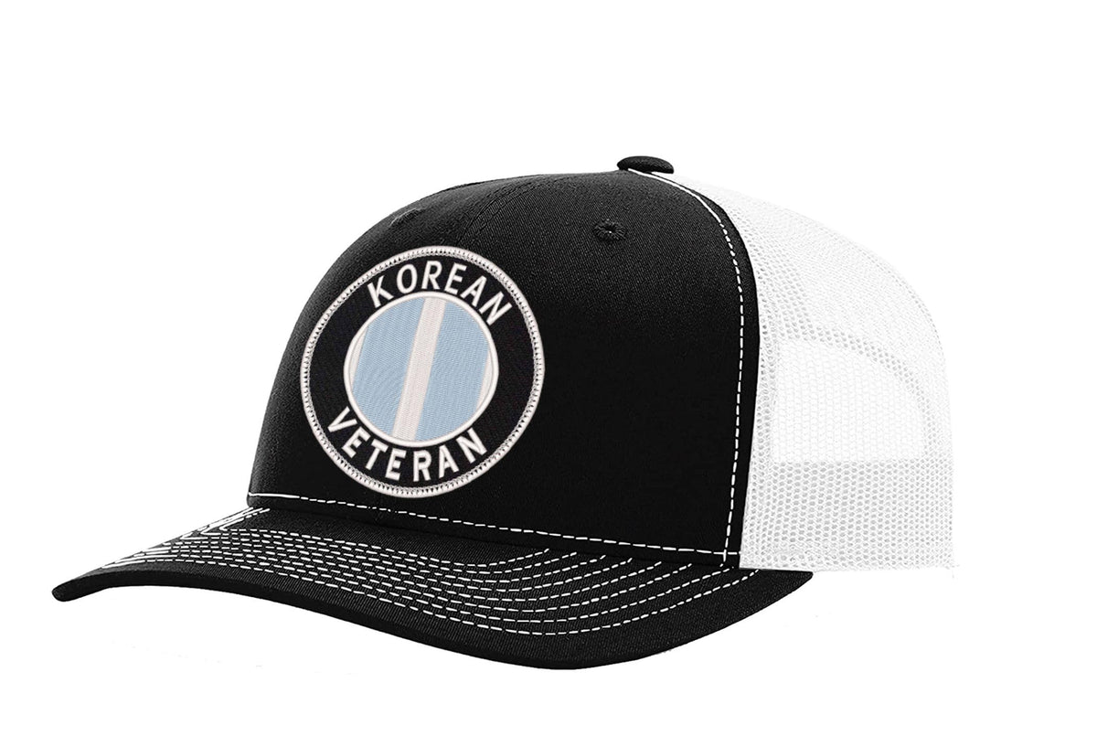 Korean Veteran — Korean Veteran - Black and White - Standard Embroidered Trucker Hat — front